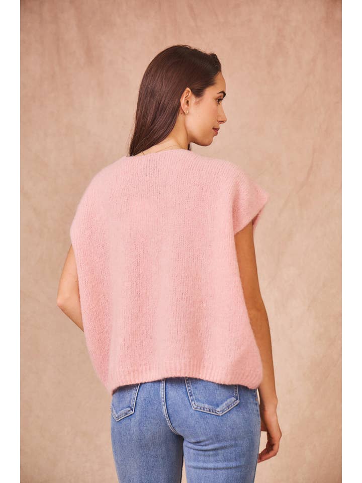 Calie Paris - Wholesale Knit Sweater - Women's - Kid Mohair Sleeveless Cardigan20