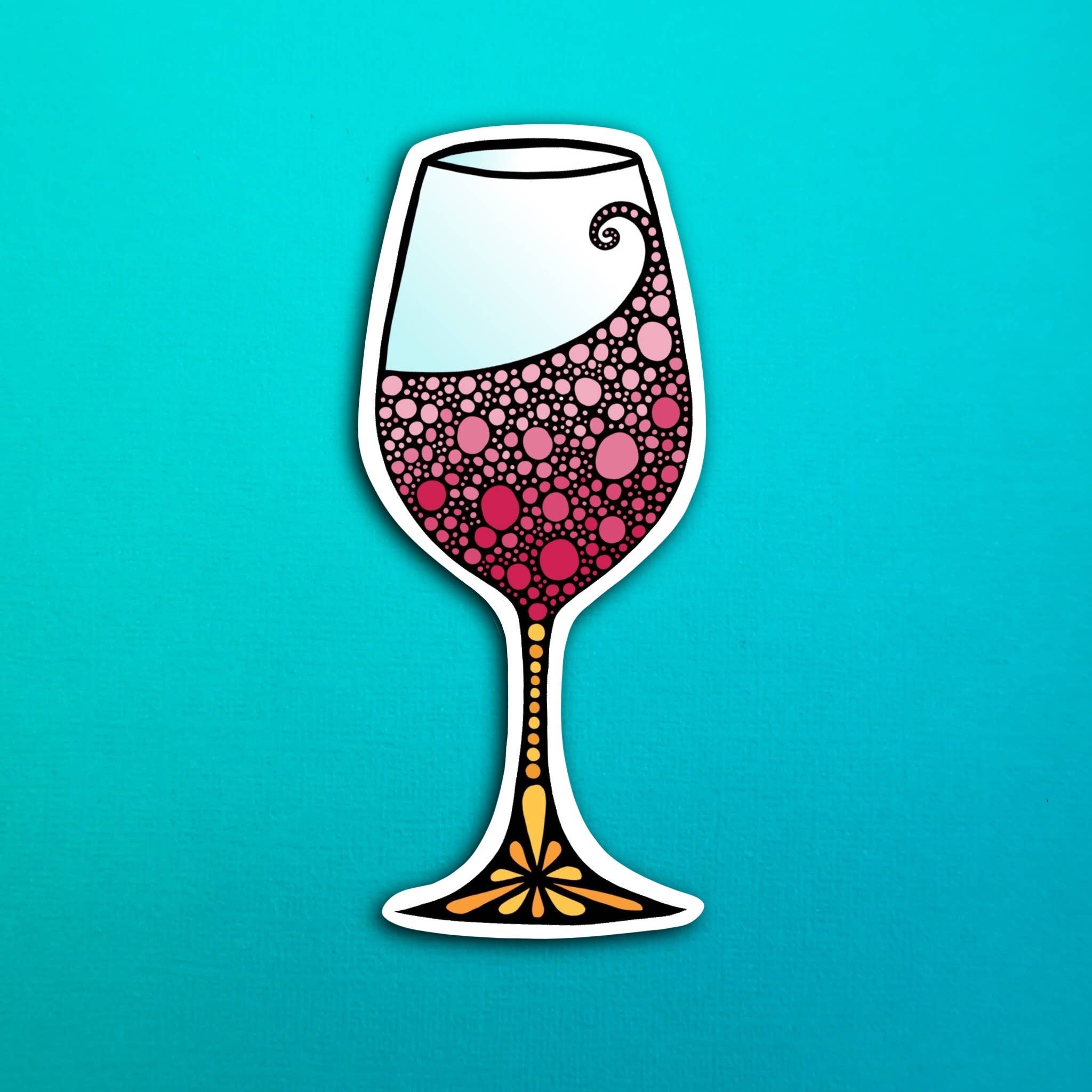 Zenspire Designs - Wholesale Sticker - Wine Glass Sticker (WATERPROOF)0