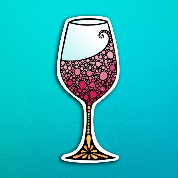 Zenspire Designs - Wholesale Sticker - Wine Glass Sticker (WATERPROOF)0