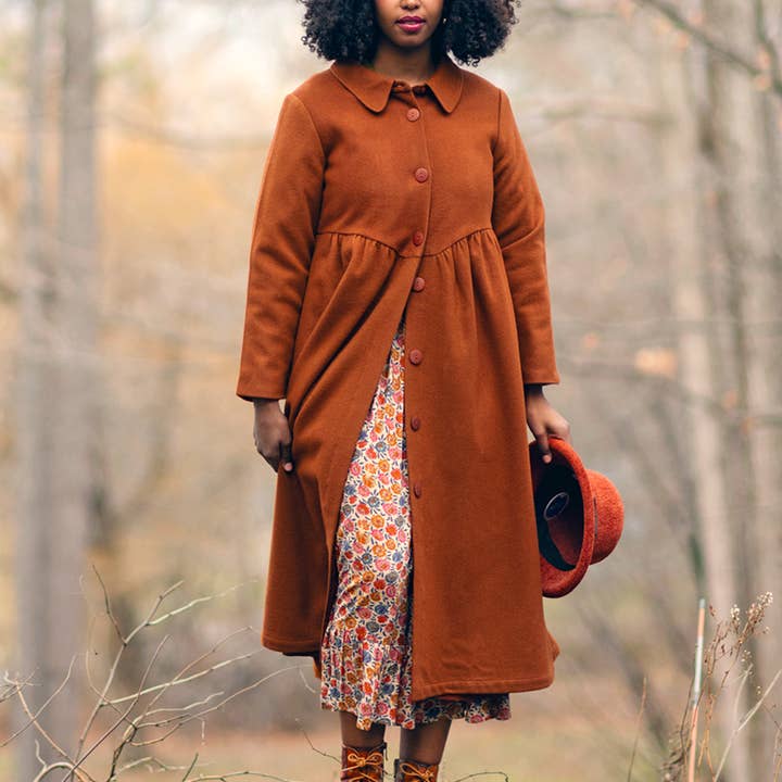 Manteau en laine Sherwood - Cuivre pour la vente par April Cornell Apparel