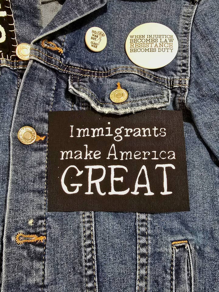 Immigrants Make America Great Sew On Patch for wholesale by Femmearchist