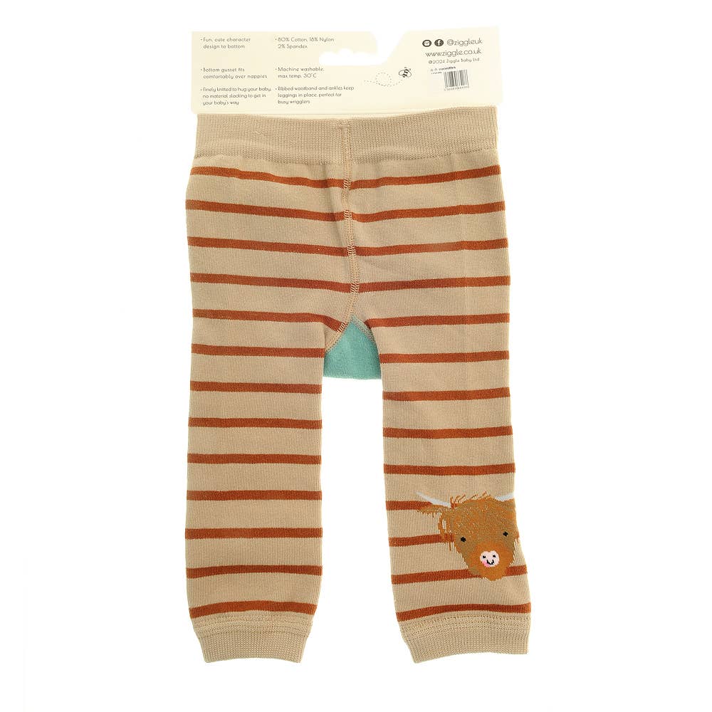 Ziggle Baby – Conjunto de roupa - Bebé por atacado – Conjunto de Leggings e Meias de Bebê Highland Cow4
