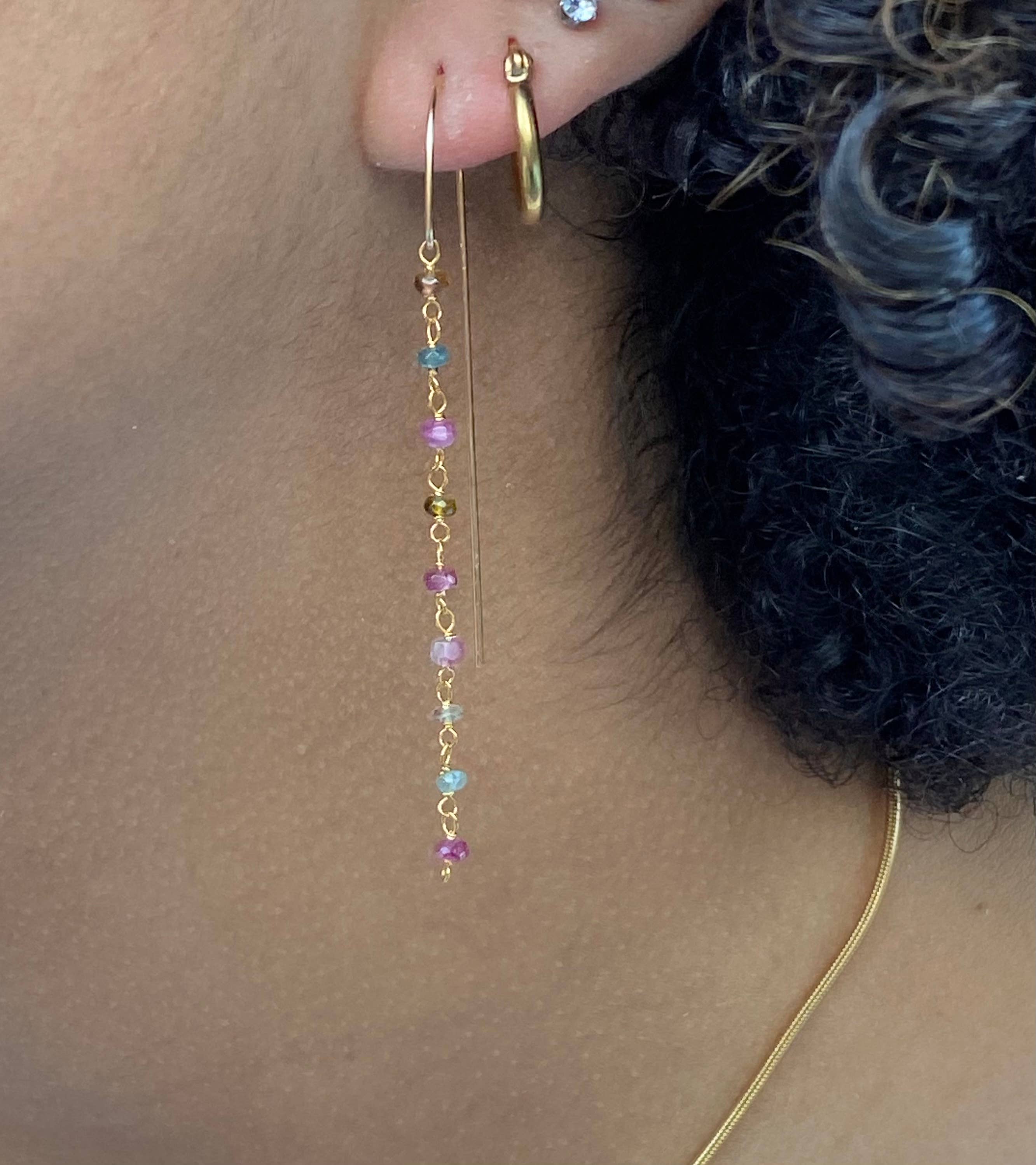 Bonnie Boardman Jewelry - Wholesale Dangle Earrings - Tourmaline threader earrings2