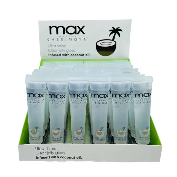 Set de 48 gloss labial de coco MAX para venta al por mayor de Majestic Wholesale