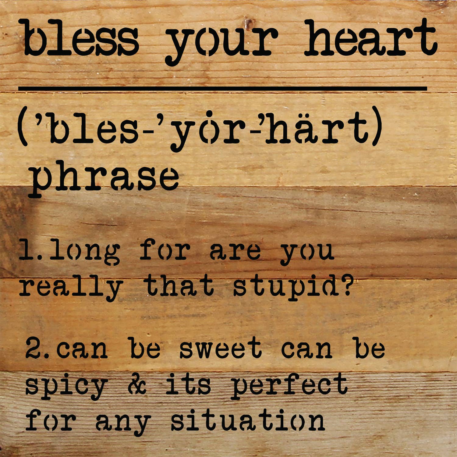 Second Nature by Hand - Wholesale Wall Sign - Bless your heart definition // 10x10 Wall Décor0