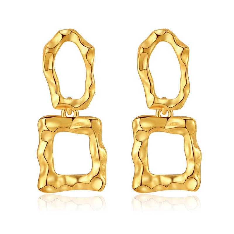 Oro Pendientes colgantes ondulados y ondulados irregulares DPJE1305 de venta al por mayor en Faire4