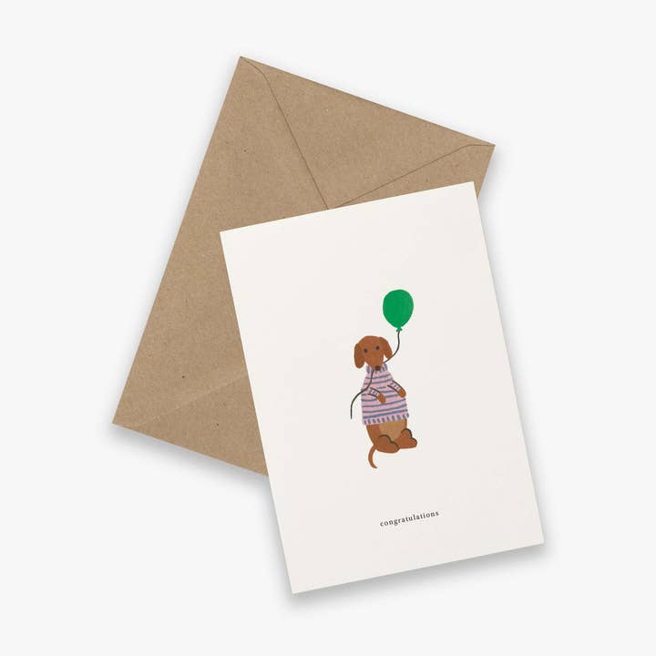 Greeting Card // Celebration Dog (congratulations) for wholesale by Kartotek Copenhagen