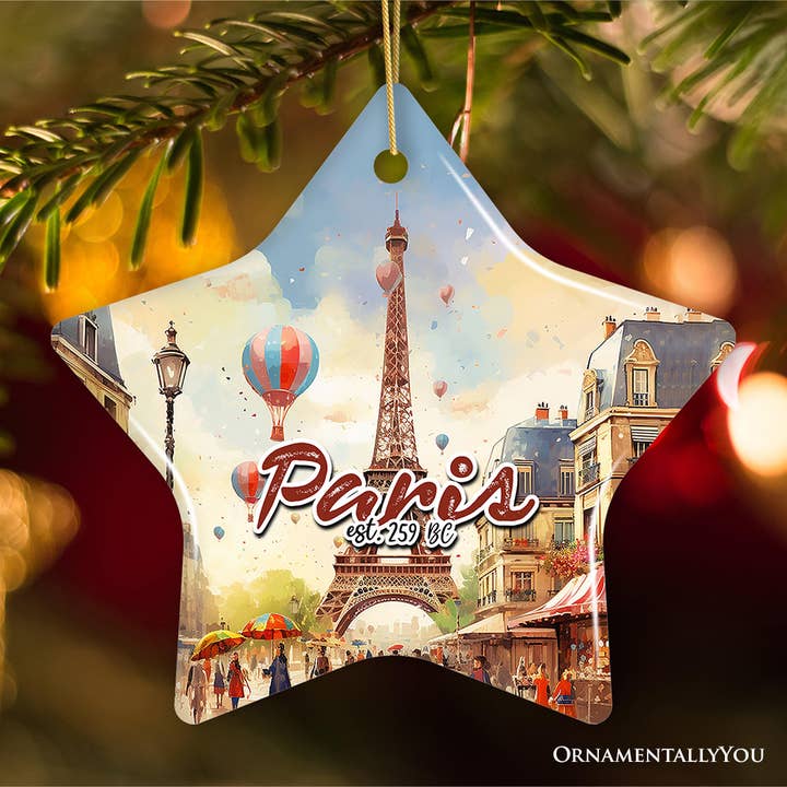 OrnamentallyYou – wholesale Prydnad – Elegant akvarell Eiffeltornet Paris konstverk prydnad