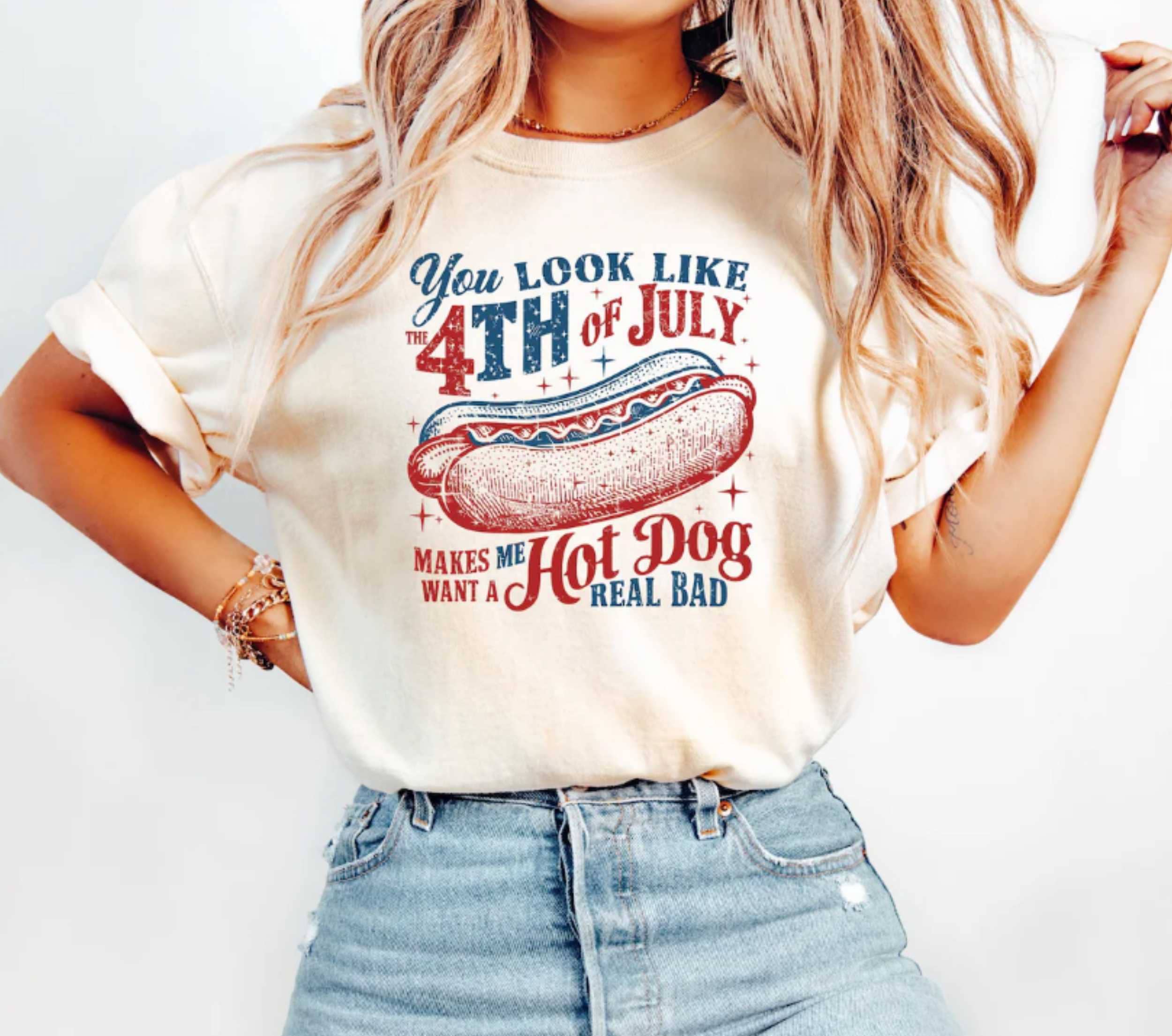 Black You Look Like The 4th Of July Shirt, Hot Dog Lover Shirt, In for wholesale on Faire