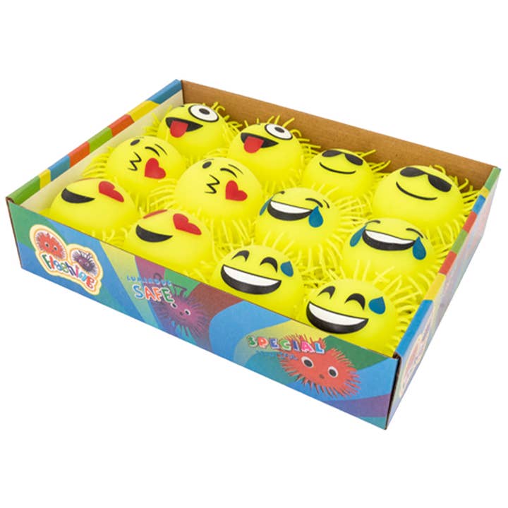 Cap Zone - Wholesale Squishy Toy - Kids & Baby - Emoji Spiky Puffer Light-Up Squishy Ball