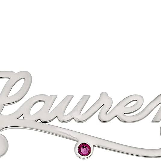 Personalized Name Plate Necklace with Birthstone Setting for wholesale by AJ's Collection