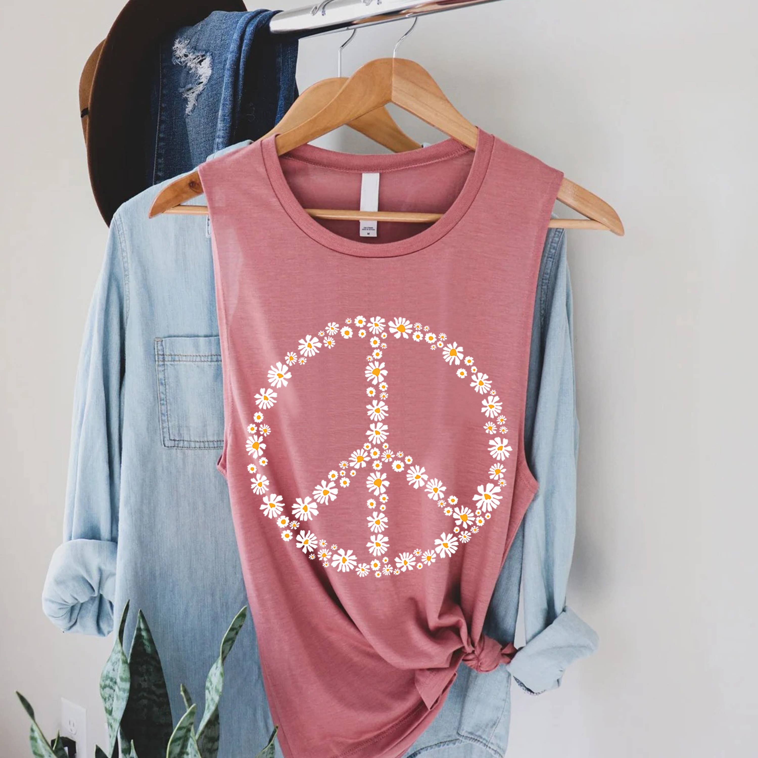 STARCHIS – Großhandel Tanktop – Damen – STTT6229-Damen Friedensbedrucktes Jersey-Muskel-Tanktop1