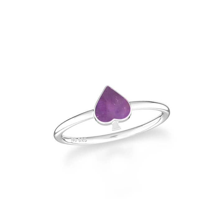 Natural Gemstone Spade Shape Ring, Sterling Silver for wholesale by Nature Crafts