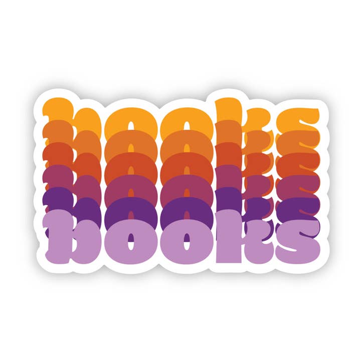 Vintage Retro Book Books Books Vinyl Sticker for wholesale by Fly Paper Products