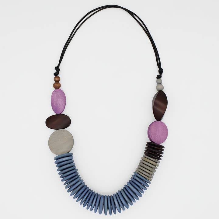 Pink and Blue Calista Statement Necklace for wholesale by Sylca Designs