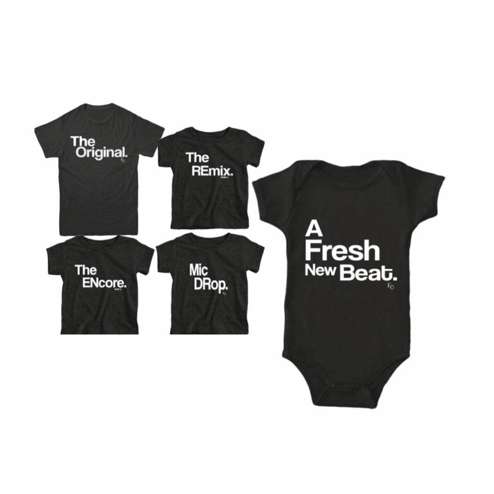 KaAn's Designs - Wholesale T-shirt met print - Uniseks - The Original The Remix The Encore® Family Matching Shirts - Zwart8
