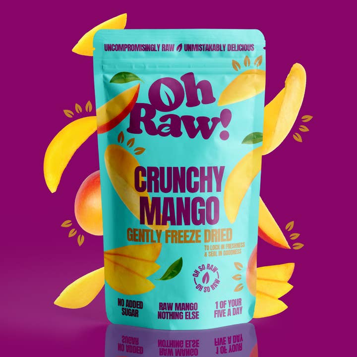 12 X Mango Snacks – Crunchy & Freeze Dried for wholesale by Oh Raw! Freeze Dried Fruit & Veggies