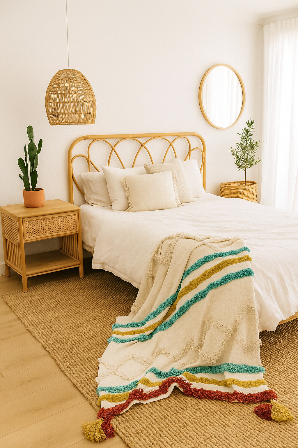 Glamthread – wholesale Throw blanket – Handwoven Cotton Throw Blanket - Boho Textured Design with Tassels0