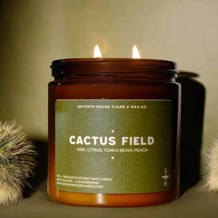 CHAMP DE CACTUS - Bougie Kiwi, Agrumes, Tonka pour la vente par Seventh House Candle
