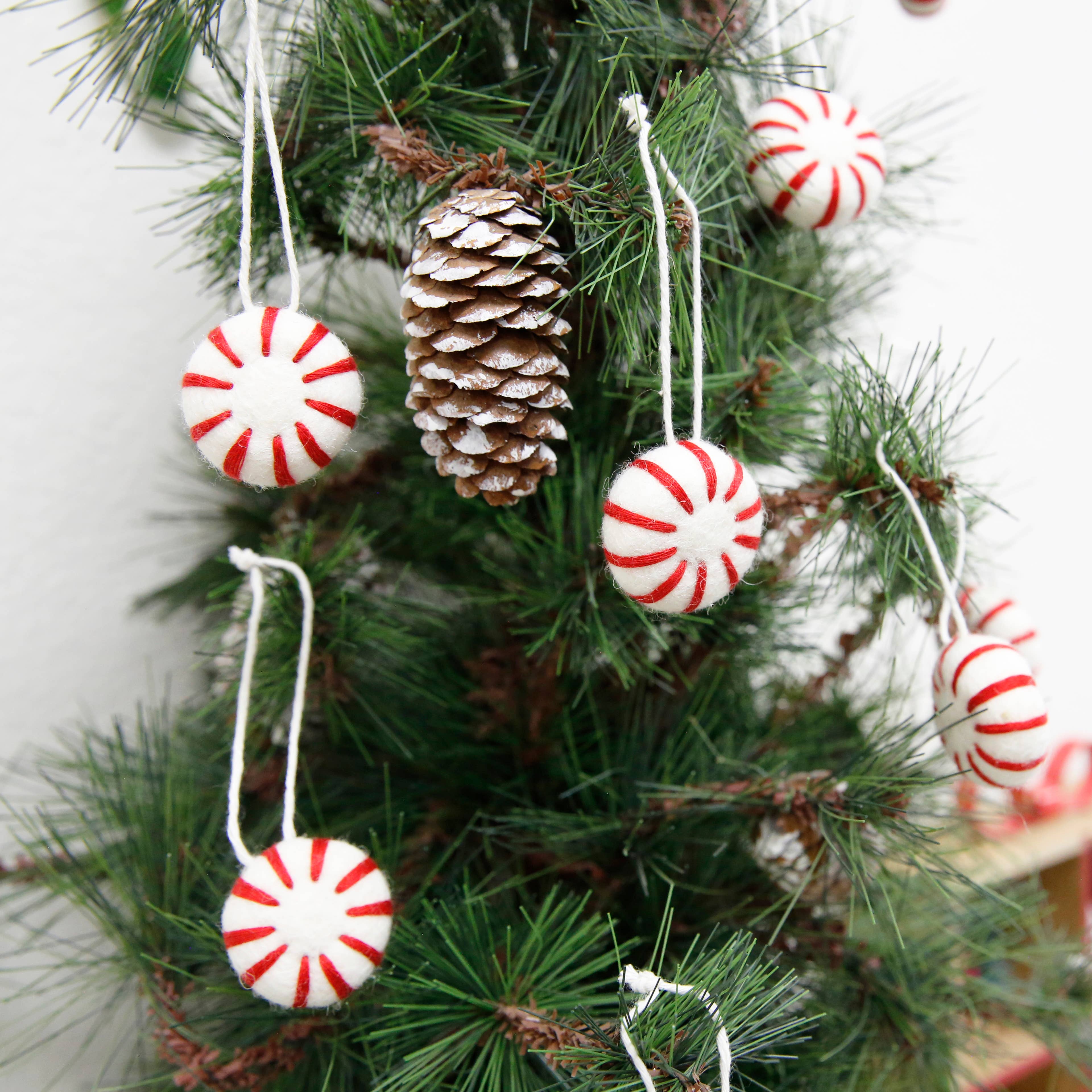 The Felt Pod – Conjunto de ornamentos por atacado – Conjunto de 10 Doces de Hortelã de Natal em Feltro6