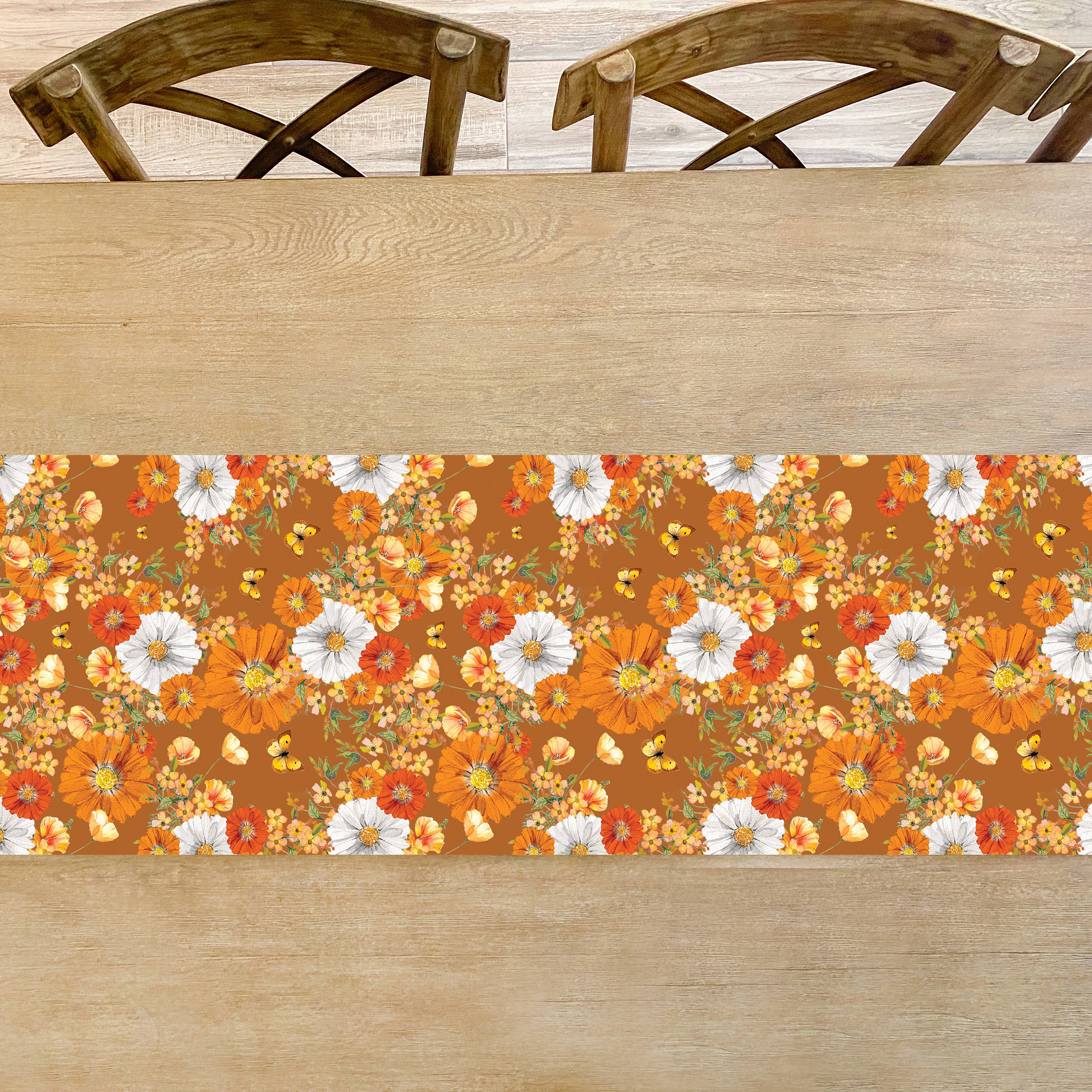 Cami Monet - Wholesale Disposable Table Cover/Runner - Retro Fall Floral Thanksgiving at Nana's Table Runner1