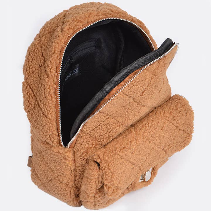 3AM BY H&D ACCESSORIES - Wholesale Backpack - Women's - Fluffy Flap Zipper Backpack3