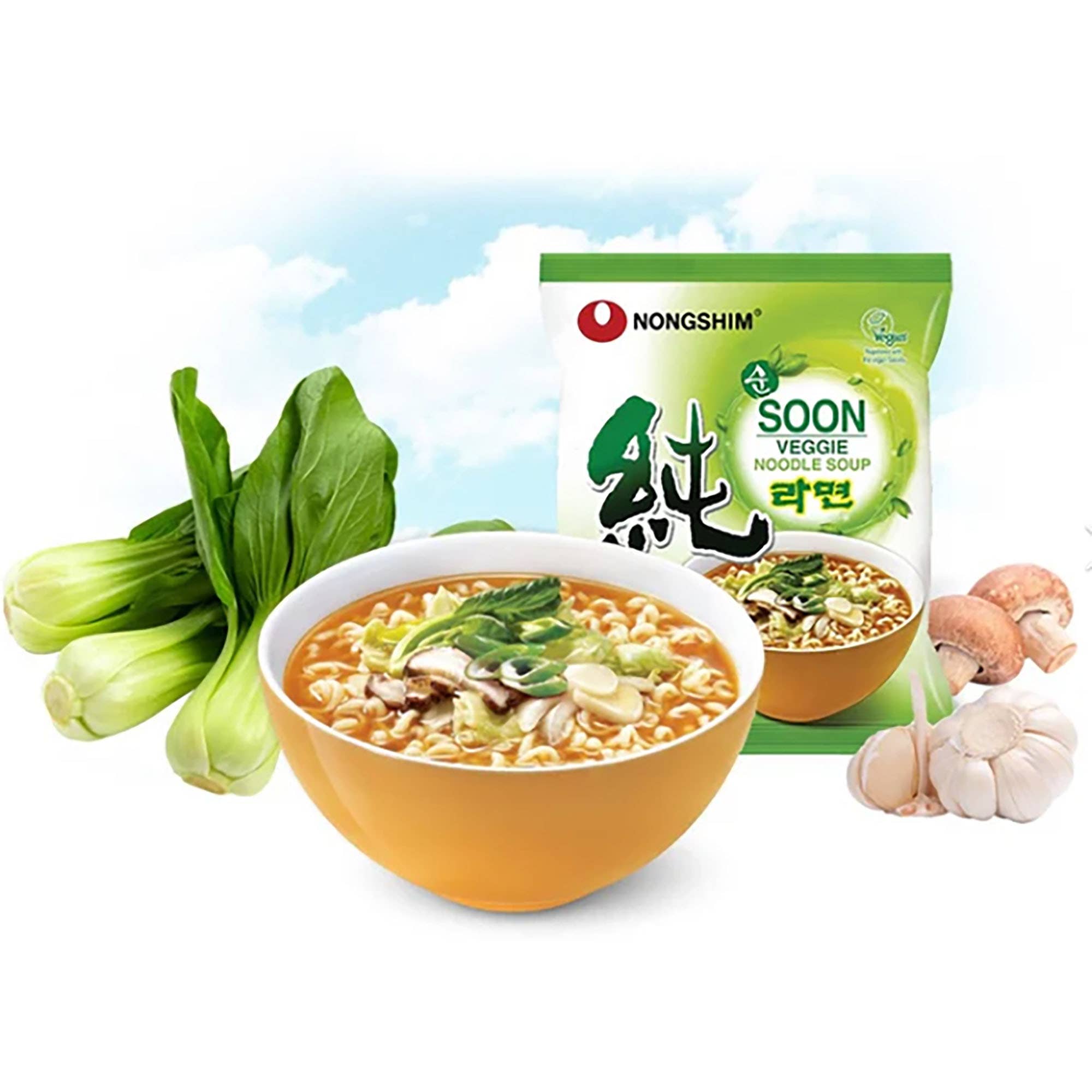K Moitves Foods - Wholesale Ramen - Nongshim Soon Veggie Noodle Soup–112g (4X8, 32 Packs)3