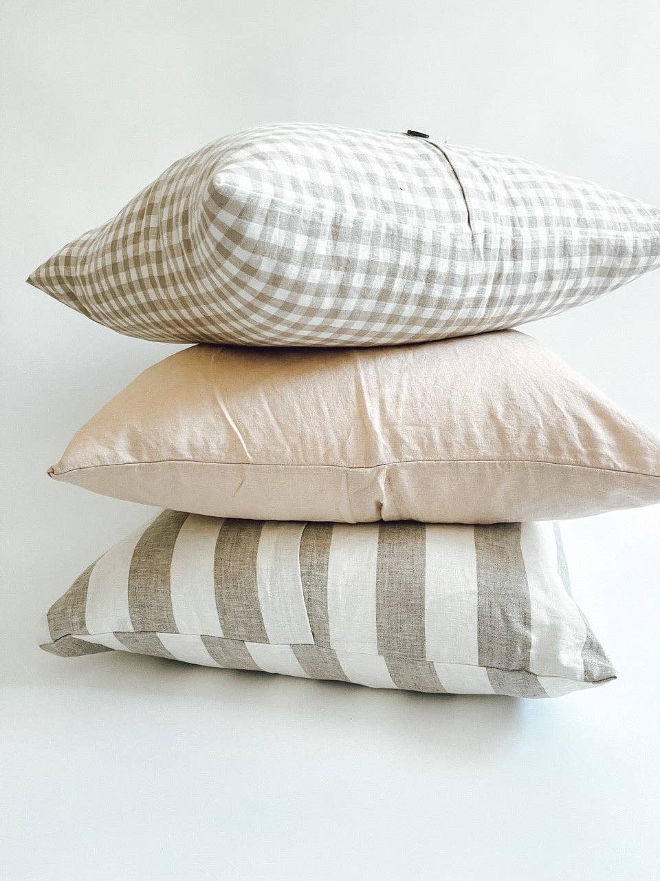 Mama and Tochter - Wholesale Throw Pillow Cover - Linen Cushion  - Wide Natural Stripe2