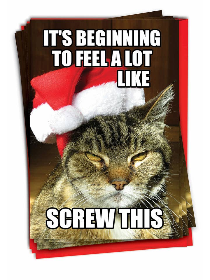 Box of 12 Christmas Card - Screw This for wholesale by NobleWorks