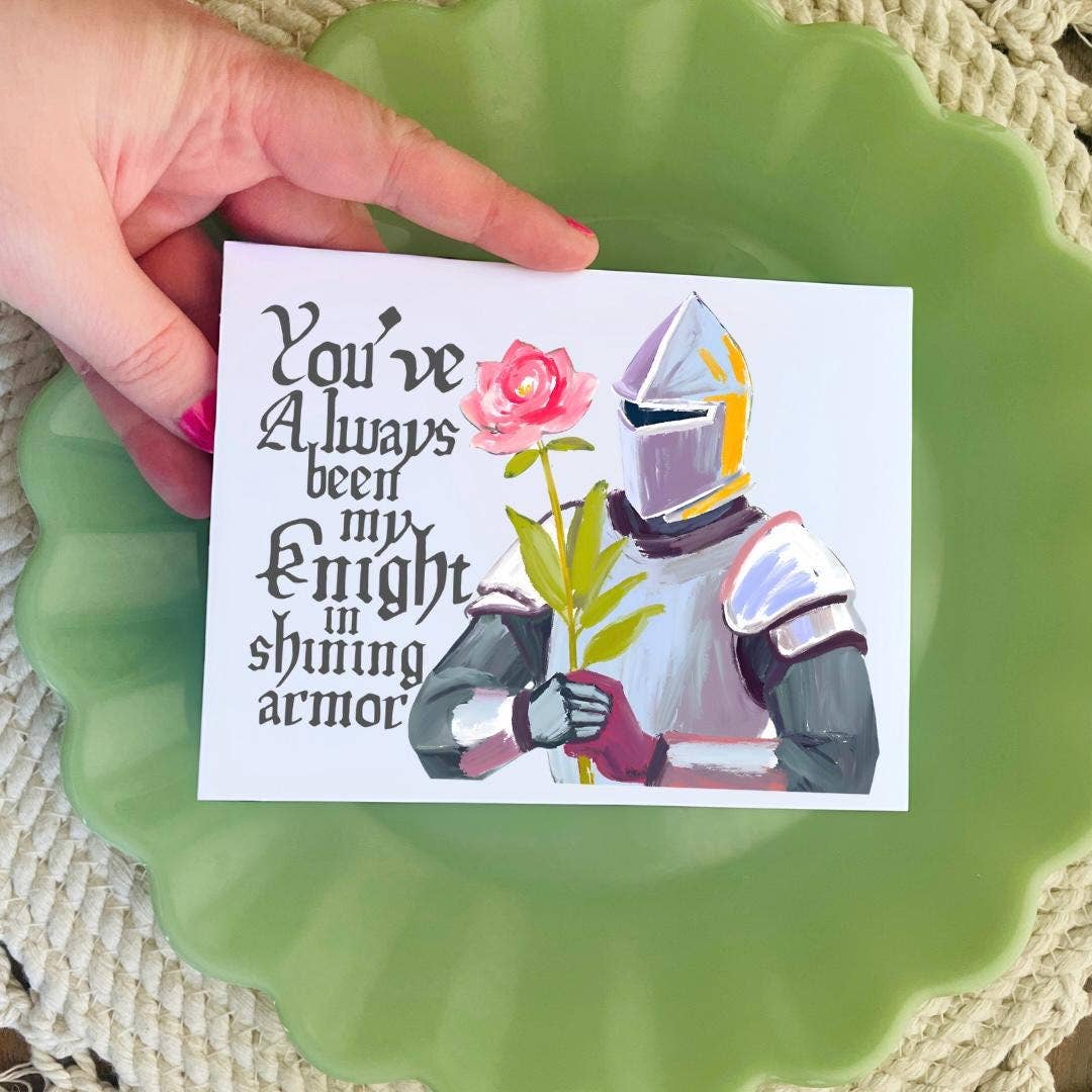 Cryptic Paper Co. – Cartão de amor por atacado – Cartão de Saudação de Amor de Cavaleiro Nerd Medieval5