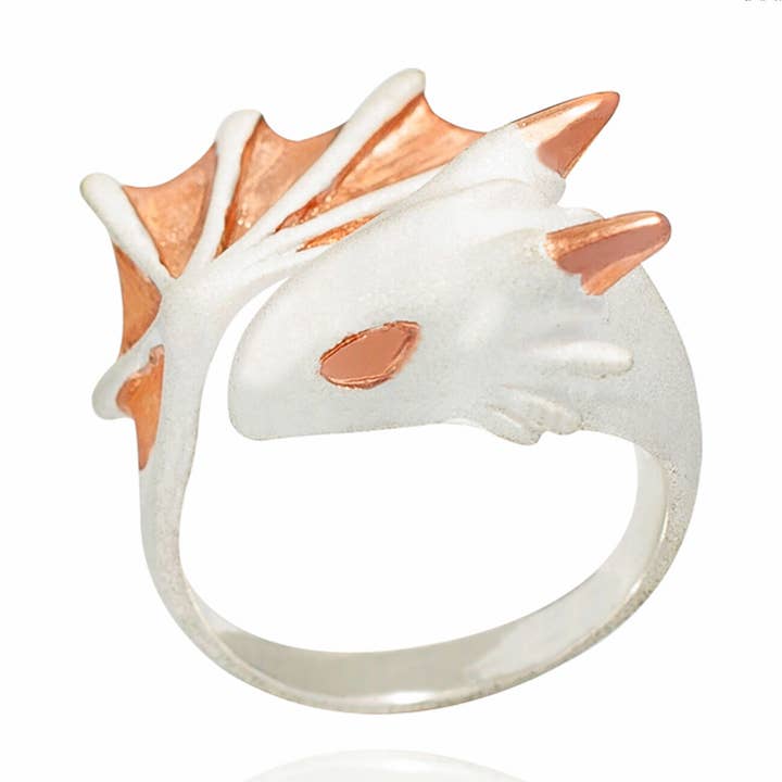 Rose Snow Dragon Ring for wholesale by MONVATOO London