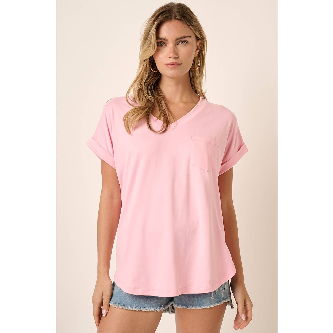 mittoshop – Engroshandel Strikket top - Dame – T9153 - DTY V-HALS MED 1 LOMMEDETALJE DOLMAN STRIKKET TOP66