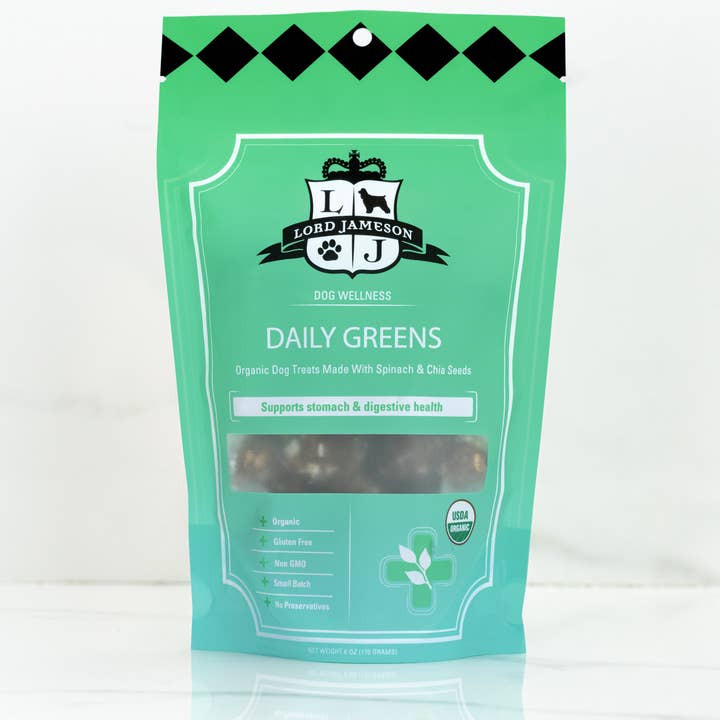 Lord Jameson Daily Greens Organic Soft & Chewy Dog Treats for wholesale by Pet Palette Distribution