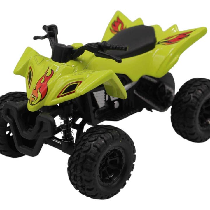 Pull Back Metal ATV Diecast Toy- Yellow for wholesale by Crossroads Distributing