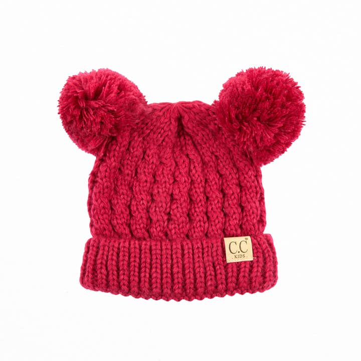 Truly Contagious - Wholesale Beanie - Kids - CC Kids Double Pom Beanie KIDS-24 HAT-601