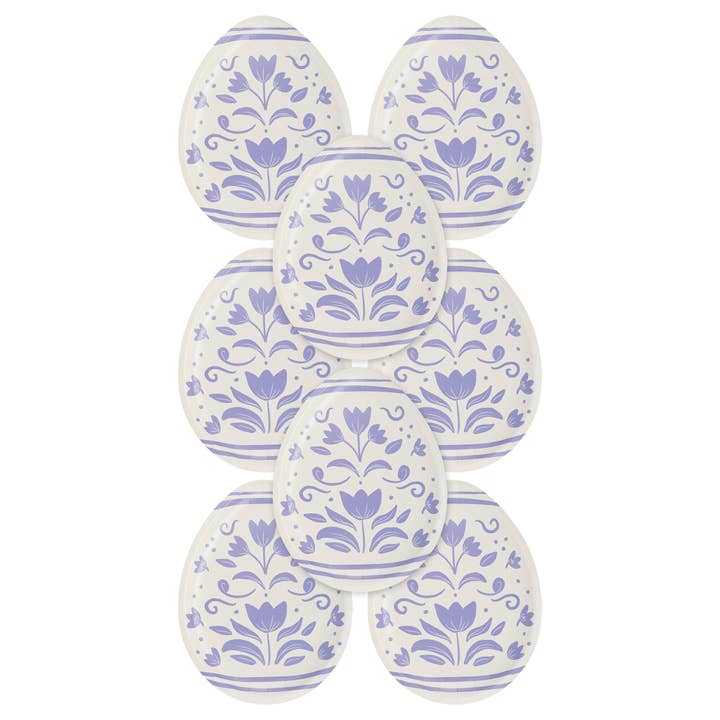 My Mind’s Eye - Wholesale Disposable Plate - PLPL264 - Floral Egg Shaped Paper Plate2