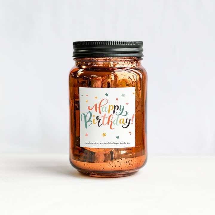 Coyer Candle Co. - Wholesale Jar/Filled Candle - Happy Birthday | 16 oz. Glimmery Candles8