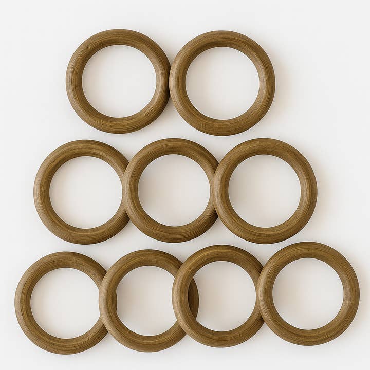 Anelli in legno marrone scuro per creazioni fai-da-te - Confezione da 20 per la vendita all'ingrosso da parte di Atelier HM Design