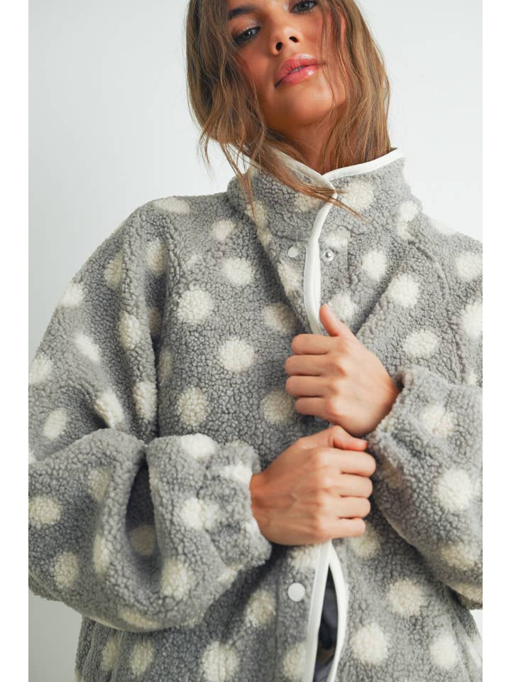 BUTTERMELON - Wholesale Jacket - Women's - Fall/Winter Polka Dot Button Down Jacket - BMJ74202