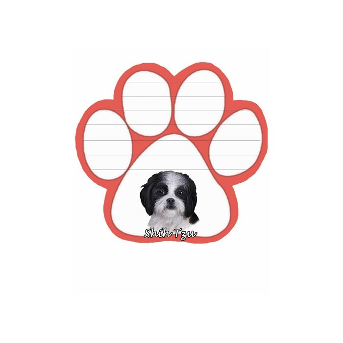 E&S Pets - Vente Notes autocollantes/post-it - Shih Tzu Coussinets de notes Motif patte XXX Noir/blanc0