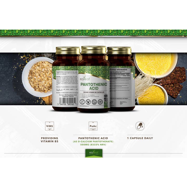 Focus Supplements - Wholesale Oral Supplement/Vitamin - Pantothenic Acid 500mg 150 Capsules7