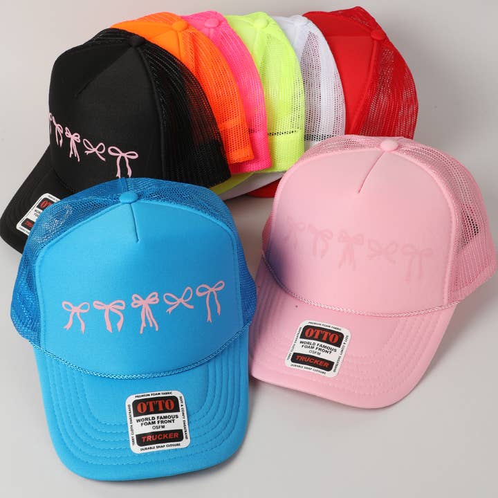 Fashion City - Wholesale Trucker hat – Women’s - Variety Ribbon Bow Design Foam Trucker Hat26