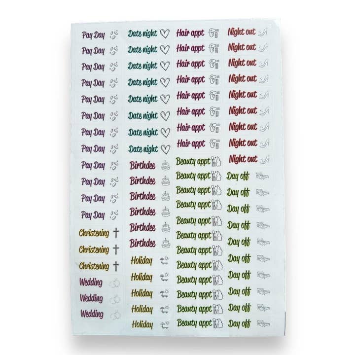 Scouse Bird Diary Sticker Sheet – Plan Your Life Like a Queen! 💖📅✨ for wholesale by Scouse Bird Shop