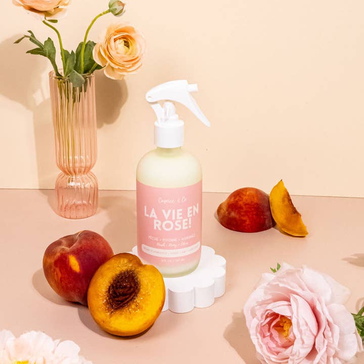 Caprice & Co - Wholesale Room & Linen Spray - Linen + Room Spray - La Vie En Rose - Peach + Peony + Citrus