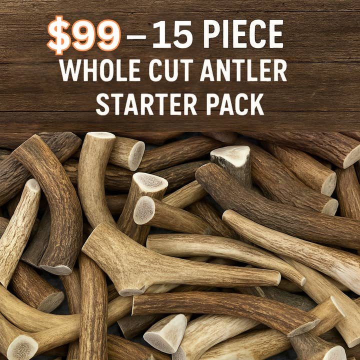 WhiteTail Naturals - Wholesale Pet Bone/Rawhide - Dog - 12 Piece - Starter Pack - Bulk Whole Cut Antler Chew Mix