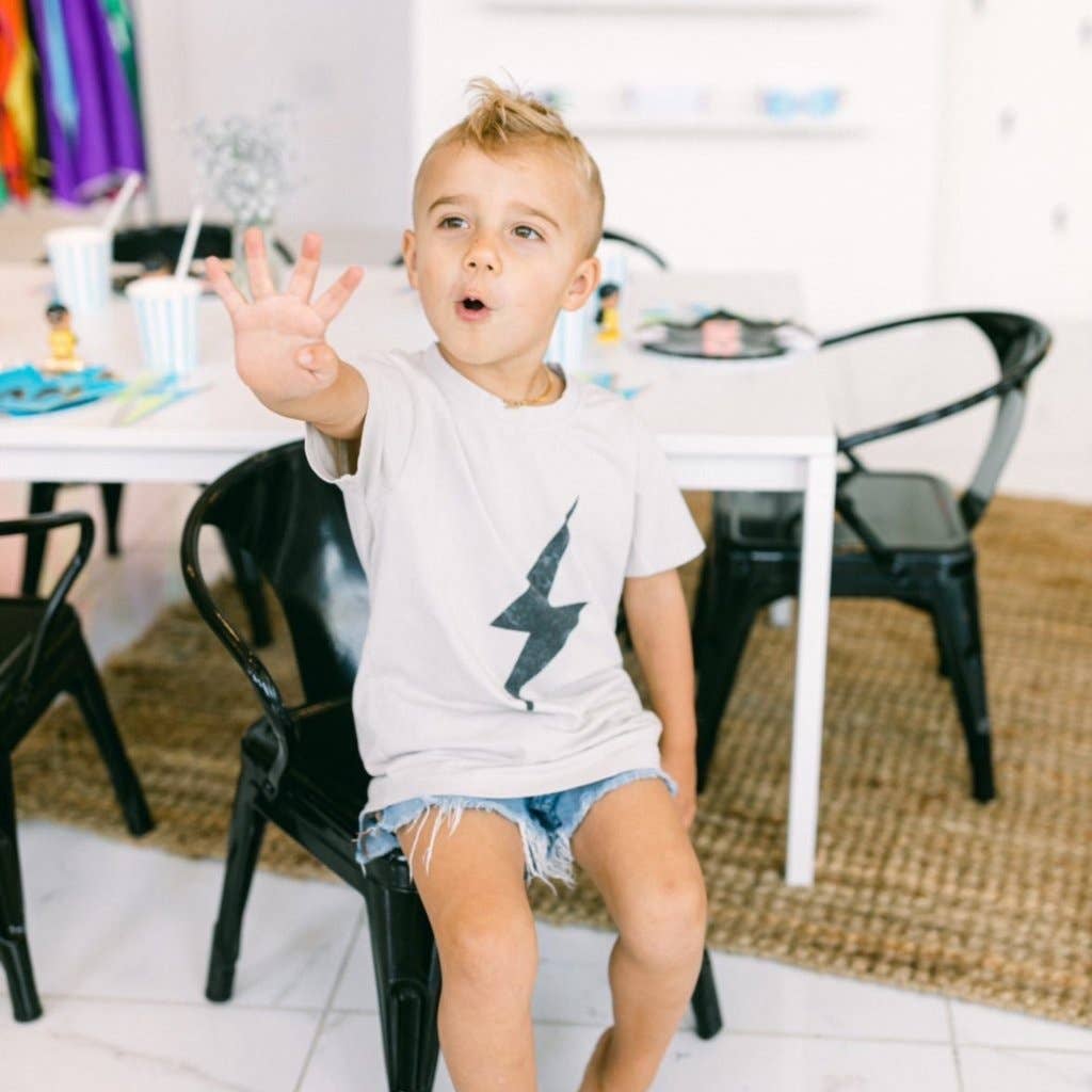 Little Rad Things - Wholesale Screen Printed T-Shirt - Kids - Boys Clothes Greige Acid Wash Spark Tee - USA Made9
