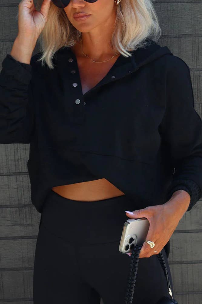 UNISHE – wholesale Hoodie – Women's – Plain Snap Button Oversize Hoodies CY1214