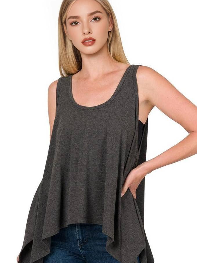 .0708 Asymmetrische zoom Flowy Tanktop SI-23092 voor wholesale door 42POPS