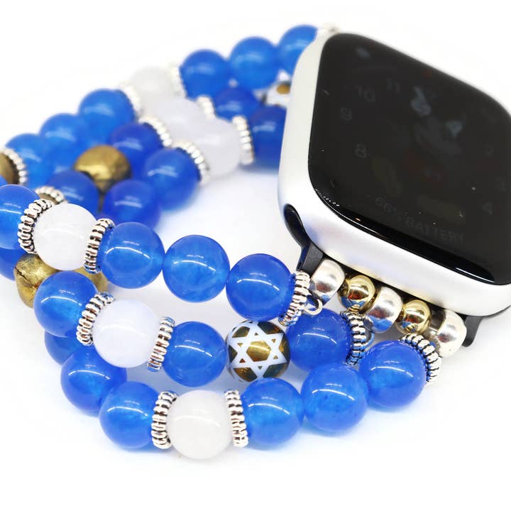 MTAWRWGL Jewish Star of David Gemstone Band for Apple Watch for wholesale by Sea Ranch Jewelry