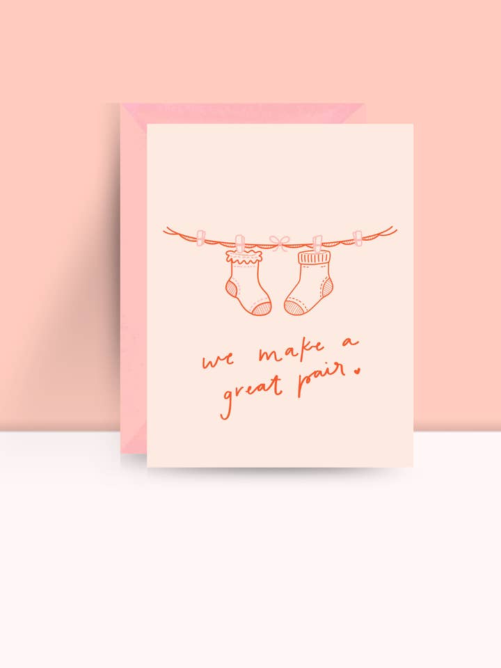 We Make a Great Pair Greeting Card for wholesale by All My Love Stationery